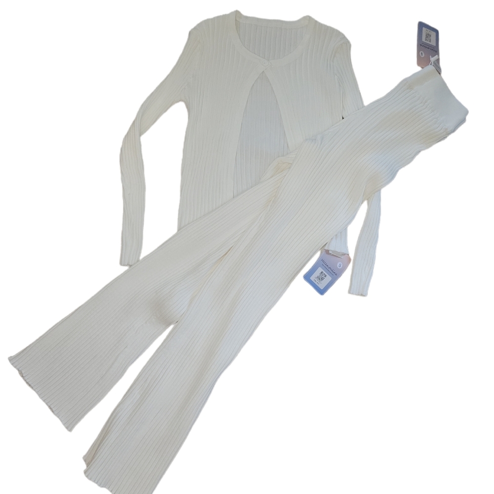NWT Helen Online 2 piece Ribbed Cardigan and Pants Set sz S